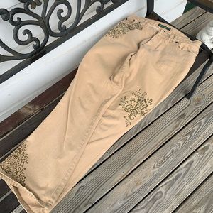 Lauren Jeans Gold Embellishments Size 14